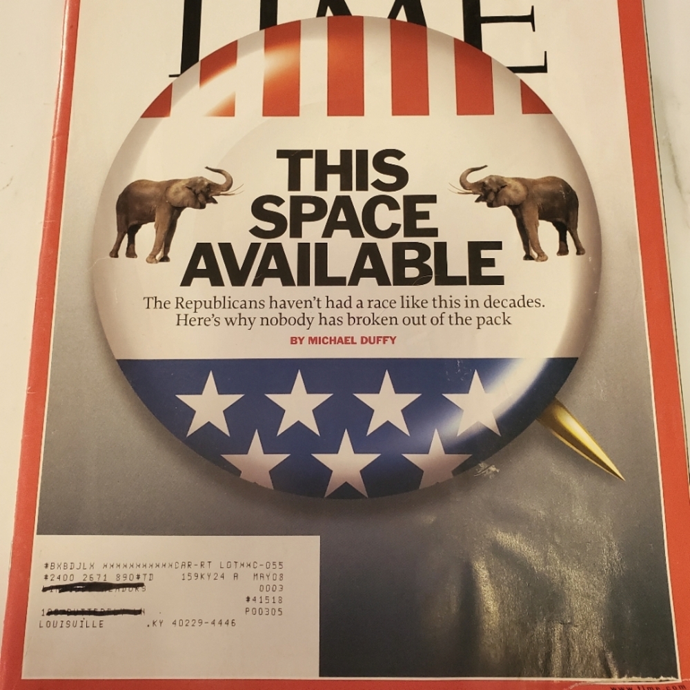 Time Magazine ,Dec 24,2007 ,THIS SPACE AVAILABLE